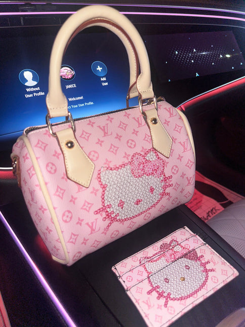 Pink Vault Kitty Monogram Bag