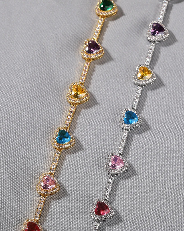 Heart gemstone bracelet