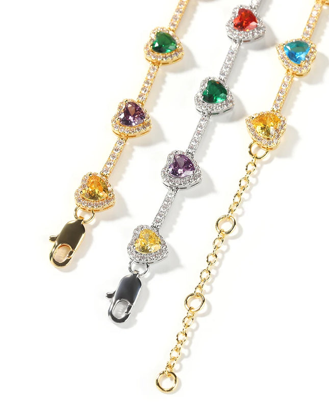 Heart gemstone bracelet