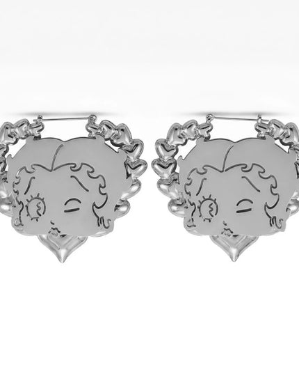 Betty Boop Heart  Hoop Earrings