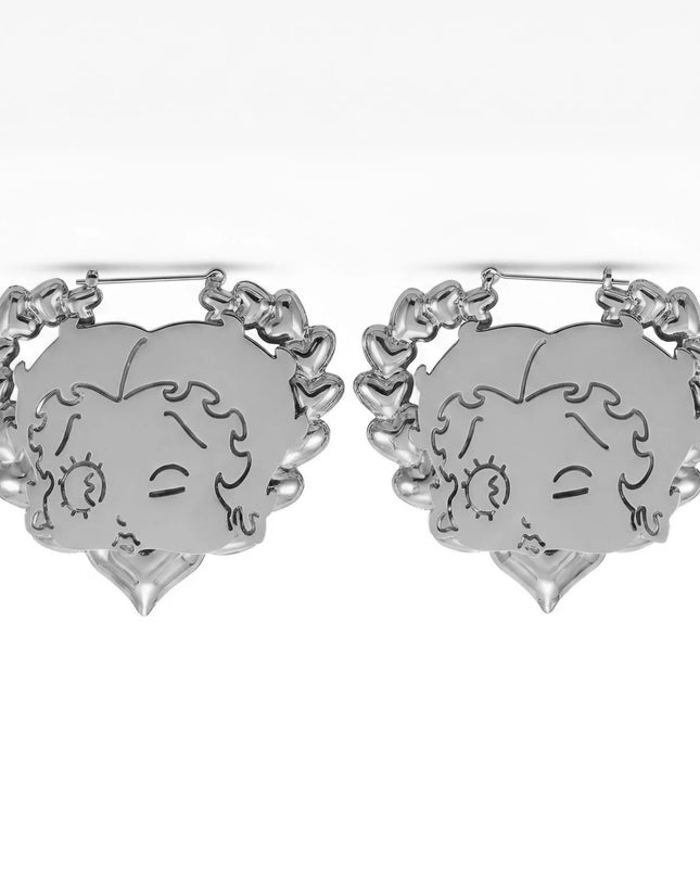 Betty Boop Heart  Hoop Earrings