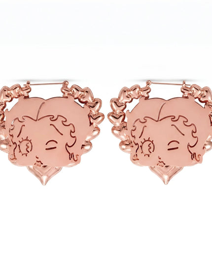 Betty Boop Heart  Hoop Earrings