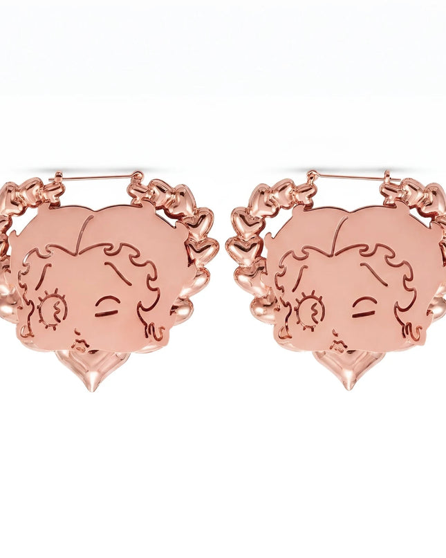 Betty Boop Heart  Hoop Earrings