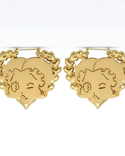 Betty Boop Heart  Hoop Earrings