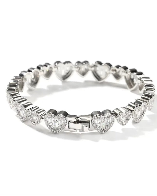 Cashmere heart & mini clover bracelet set