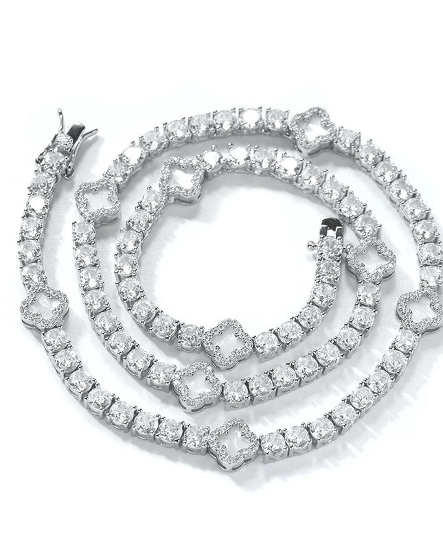 Mini Clover Tennis Necklace