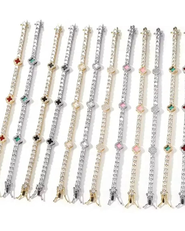 Mini Clover Tennis Bracelet