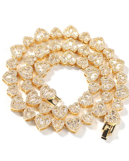 Heart Baguette Cut Necklace