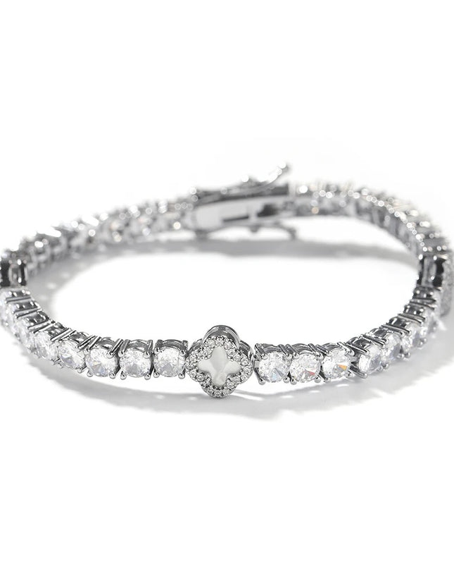 Cashmere heart & mini clover bracelet set