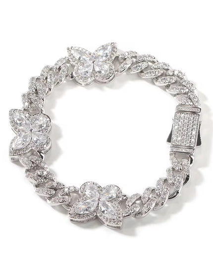 Iced Butterfly Cuban Link Bracelet