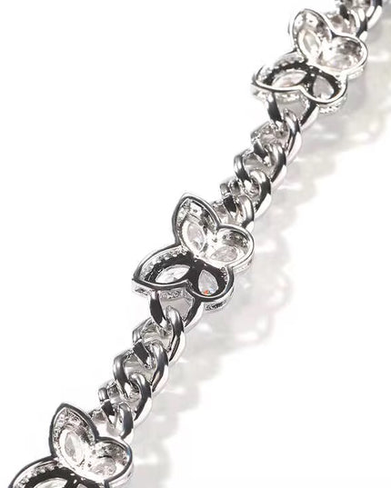 Iced Butterfly Cuban Link Bracelet