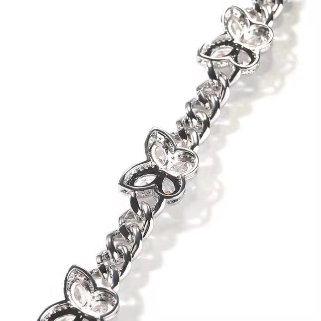Iced Butterfly Cuban Link Bracelet