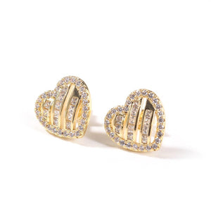 Lux Heart Stud Earrings - Drip Glam Shop