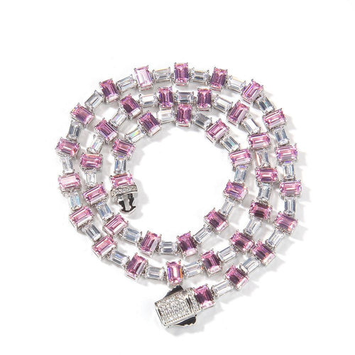 Pink Emerald Cut Necklace - Drip Glam Shop