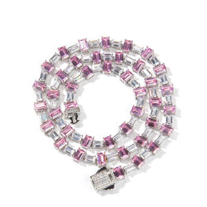 Pink Emerald Cut Necklace - Drip Glam Shop