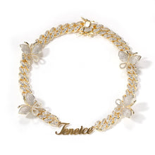 Load image into Gallery viewer, CUBAN LINK BUTTERFLY NAME NECKLACE - Drip Glam Shop