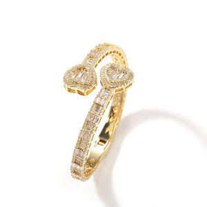 HEART BAGUETTE BANGLE - Drip Glam Shop