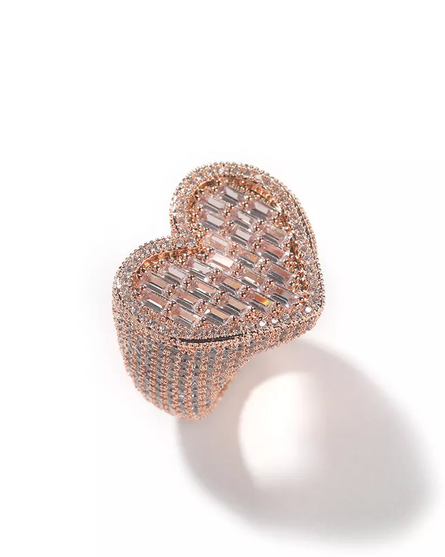 Heart Baguette Cut Ring - Drip Glam Shop