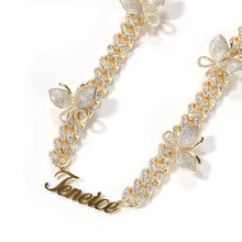 Load image into Gallery viewer, CUBAN LINK BUTTERFLY NAME NECKLACE - Drip Glam Shop
