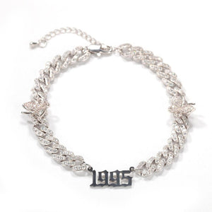 Birth Year Butterfly Cuban Anklet - Drip Glam Shop