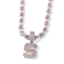 Load image into Gallery viewer, BAGUETTE INITIAL EMERALD CUT NECKLACE - Drip Glam Shop