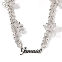 Load image into Gallery viewer, CUBAN LINK BUTTERFLY NAME NECKLACE - Drip Glam Shop