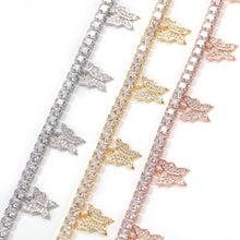 Load image into Gallery viewer, Iced Out Butterfly Baguette Anklet - Drip Glam Shop
