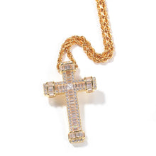 Load image into Gallery viewer, BAGUETTE CUTZ CROSS NECKLACE - Drip Glam Shop