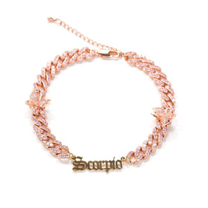 Zodiac Sign Cuban Anklet - Drip Glam Shop