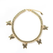 Load image into Gallery viewer, Iced Out Butterfly Baguette Anklet - Drip Glam Shop
