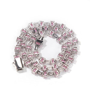 Pink Emerald Cut Necklace - Drip Glam Shop