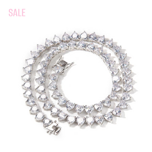 Heart Shape Tennis Necklace