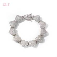 Load image into Gallery viewer, Heart Cuban Bracelet