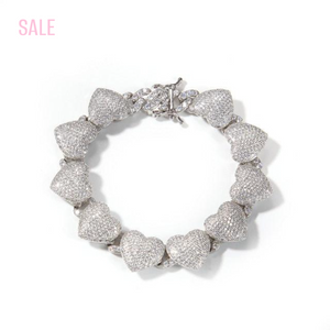 Heart Cuban Bracelet