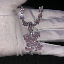 Load image into Gallery viewer, BAGUETTE INITIAL EMERALD CUT NECKLACE - Drip Glam Shop