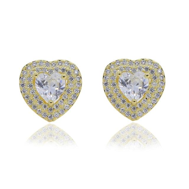 heart shape studs earrings - Drip Glam Shop