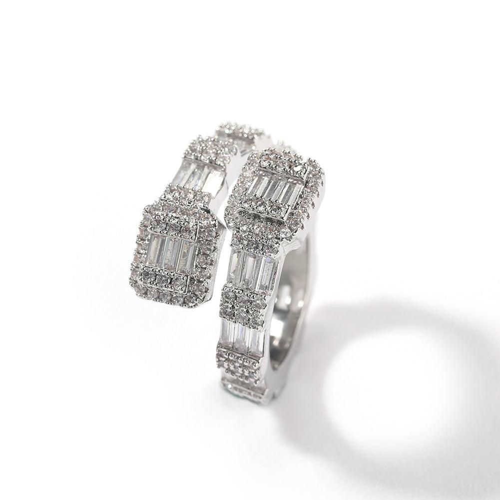 BAGUETTE CUFF RING - Drip Glam Shop